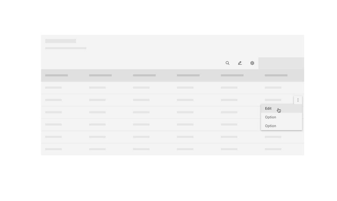 Example of an edit button in a table Example of an edit button in a table