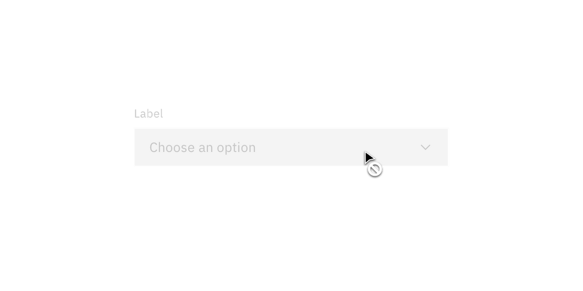 Dropdown disabled state. Dropdown disabled state.