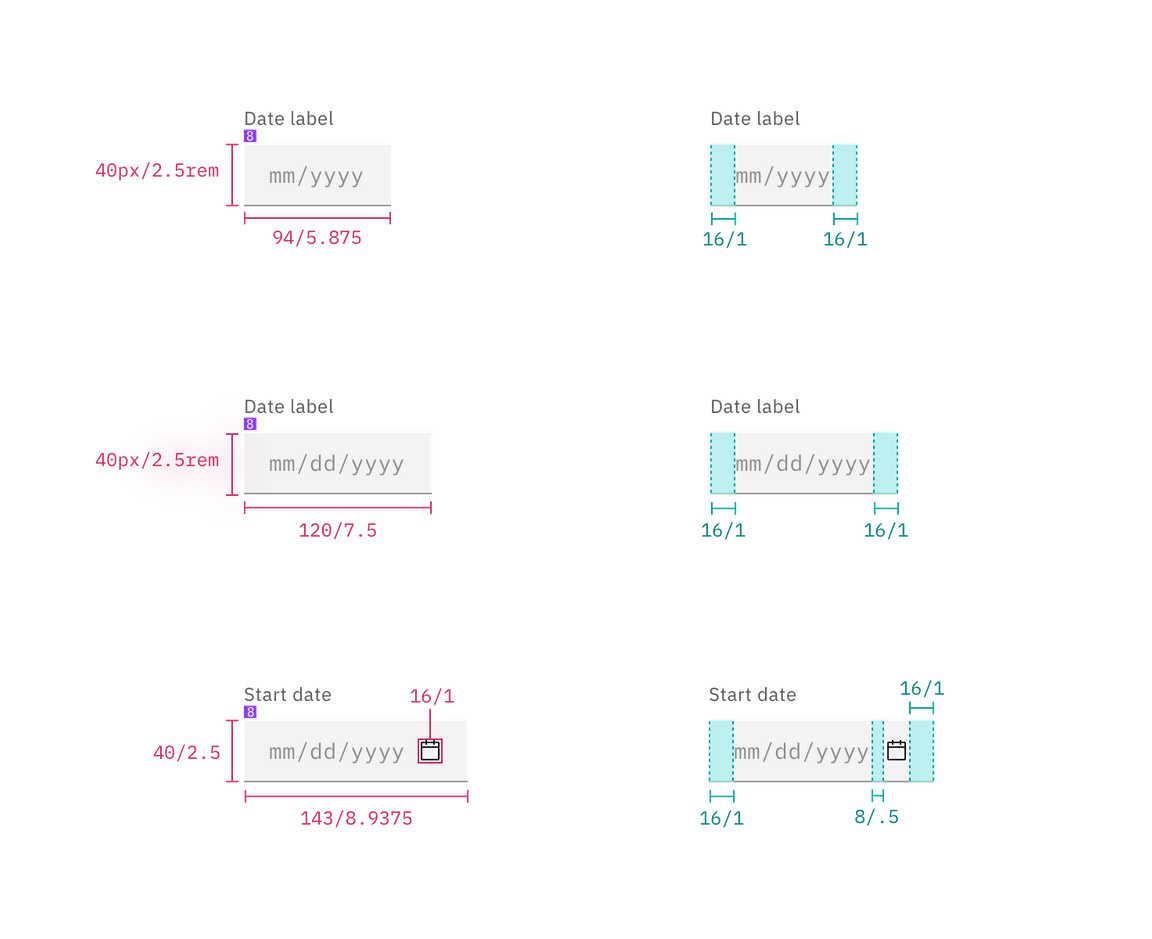 Structure for simple and single date pickers Structure for simple and single date pickers