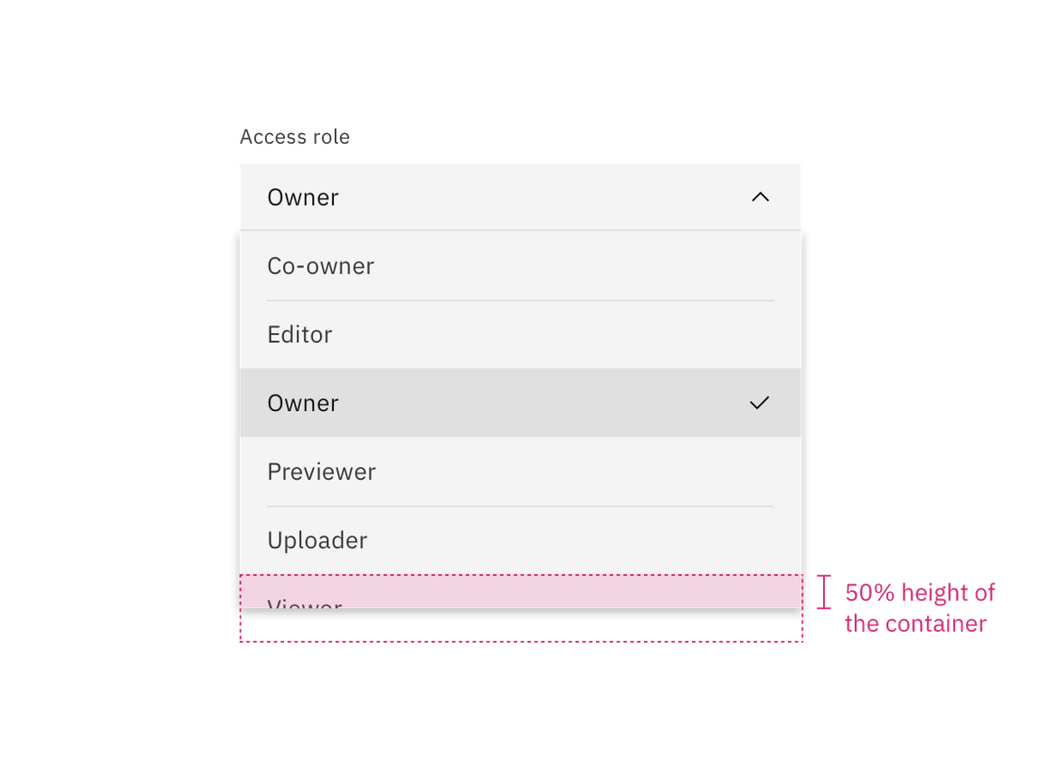 Dropdown scrolling menu option cutoff. Dropdown scrolling menu option cutoff.