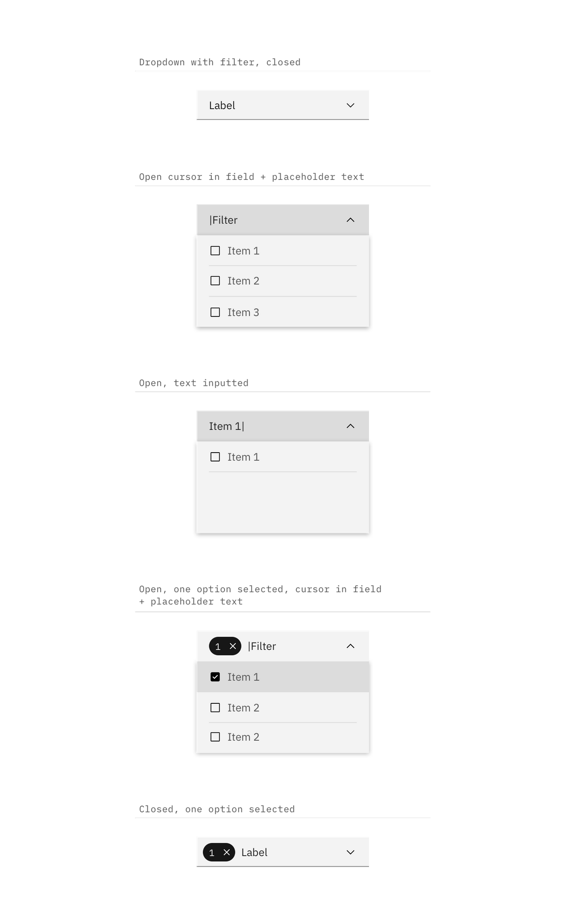 Interaction states for multiselect dropdown with filtering Interaction states for multiselect dropdown with filtering