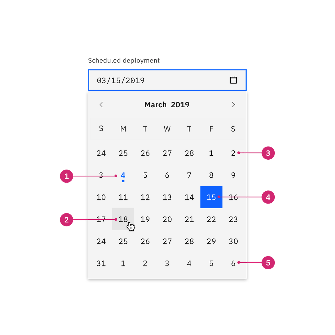 Single date calendar picker Single date calendar picker