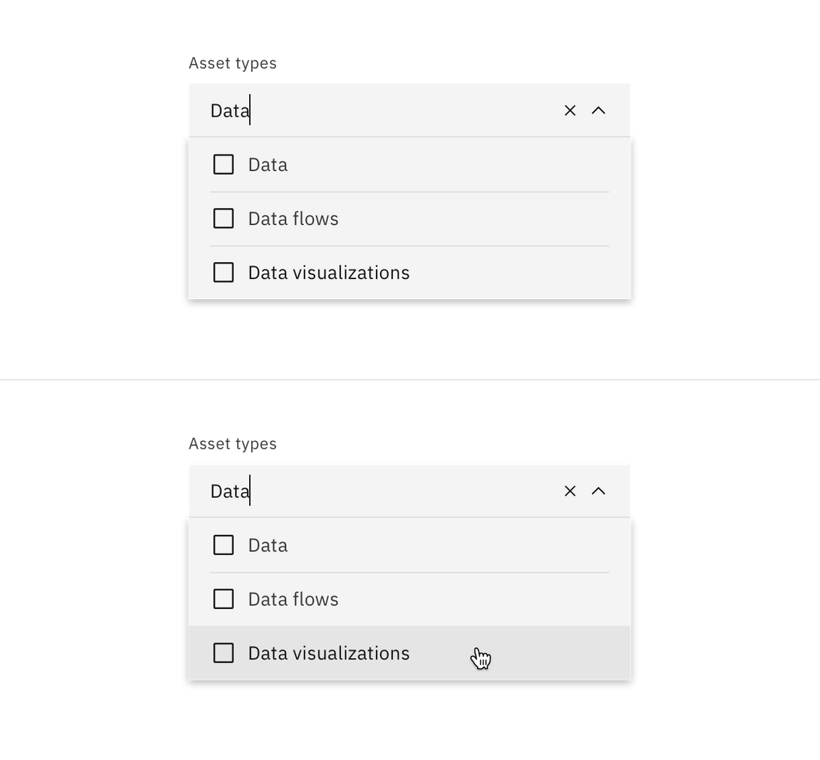 Filterable dropdown typing and filtering open menu. Filterable dropdown typing and filtering open menu.