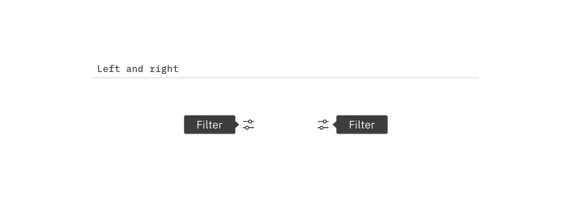 Tooltips positioned to the left and right. Tooltips positioned to the left and right.
