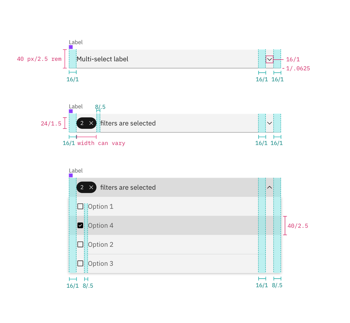 Structure and spacing for a multiselect dropdown Structure and spacing for a multiselect dropdown