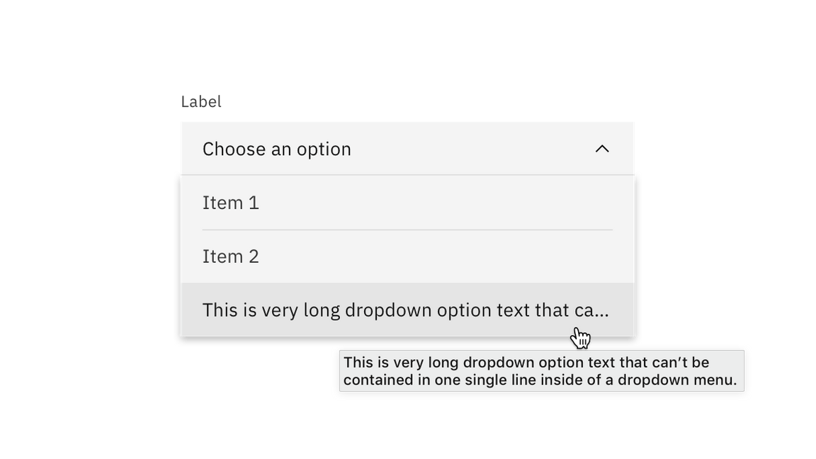 Dropdown overflow text truncation. Dropdown overflow text truncation.
